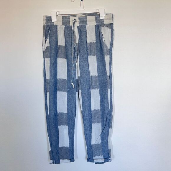 Current Elliott Women's The Drawstring Lounge Trouser Tokyo Revival Cotton Linen - Picture 2 of 8